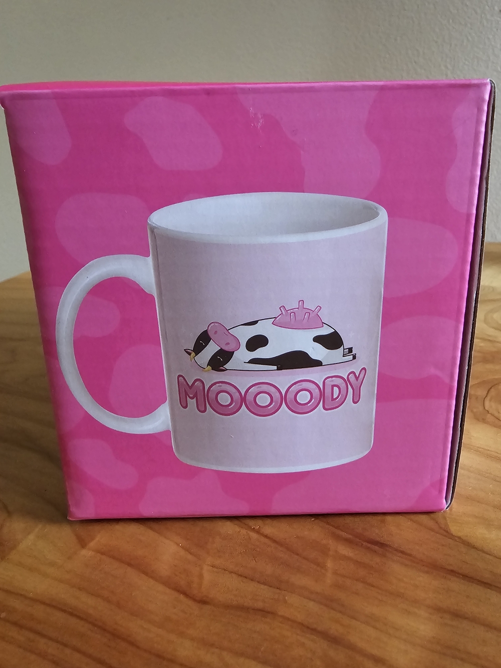 Pink 'Mooody' Cow Graphic Ceramic Mug - Picture 4 of 5